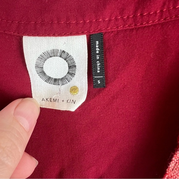 Anthropologie Akemi + Kin Lucie Plaid Tunic Red Oversized Size Small Long Line - Picture 4 of 9